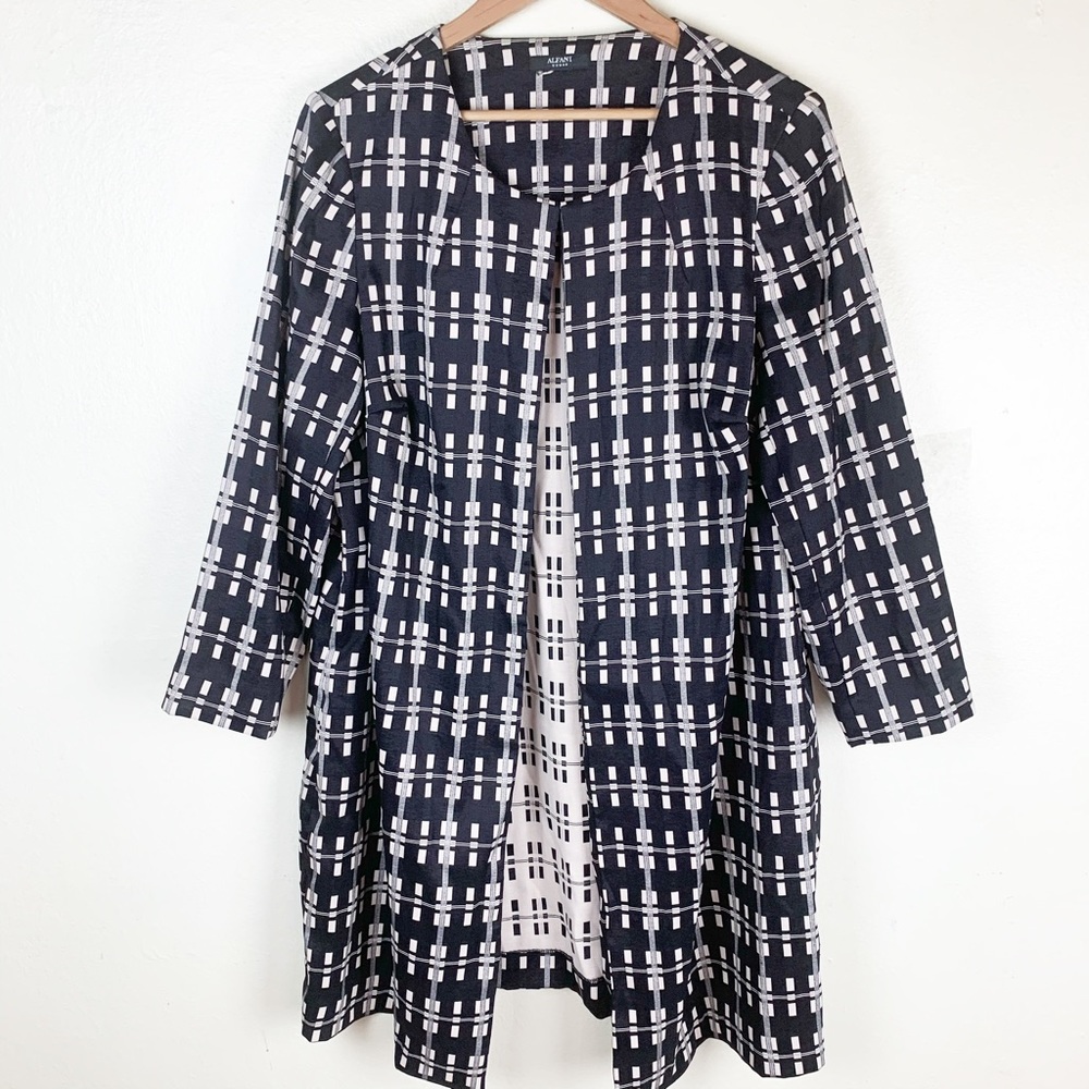 Cream and black patterned Alfani Jacket